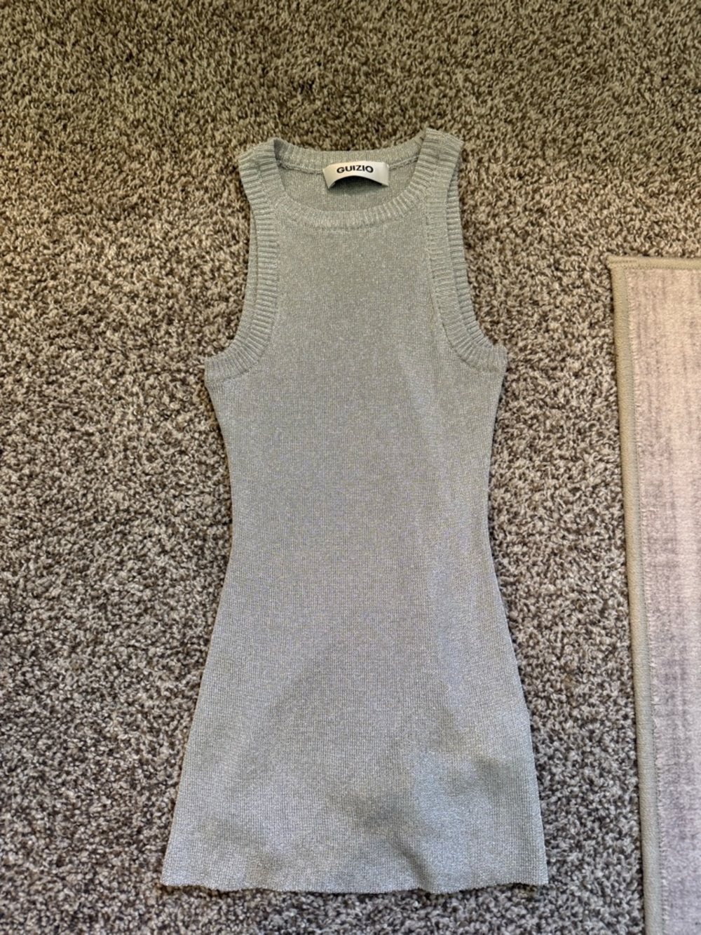 Quizio Silver Shimmer Knit Tank Dress